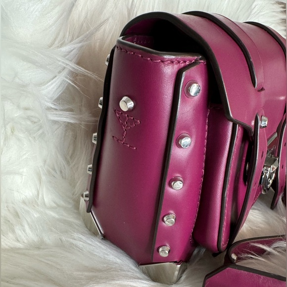 Michael Kors EUC Manhattan Garnet Leather Satchel Comfort Crossbody Strap - Picture 14 of 15